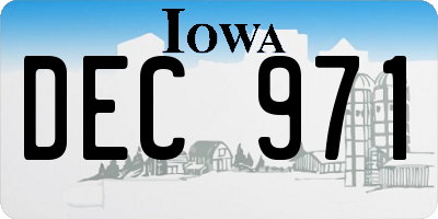 IA license plate DEC971