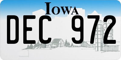 IA license plate DEC972
