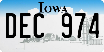 IA license plate DEC974