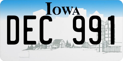 IA license plate DEC991
