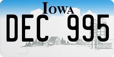 IA license plate DEC995