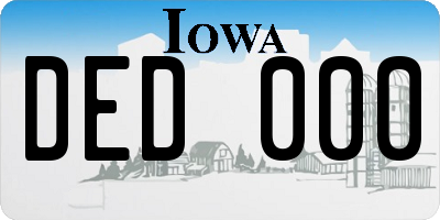 IA license plate DED000