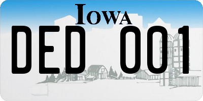 IA license plate DED001