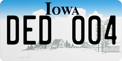IA license plate DED004