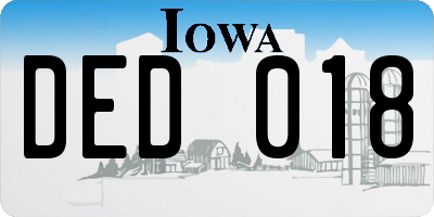 IA license plate DED018