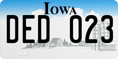 IA license plate DED023