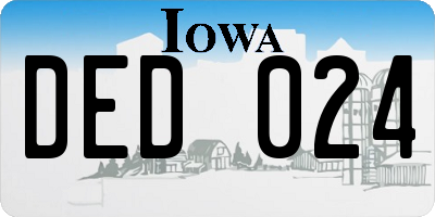 IA license plate DED024