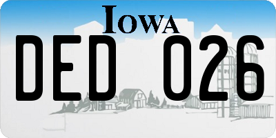 IA license plate DED026