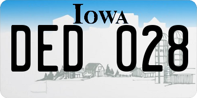 IA license plate DED028