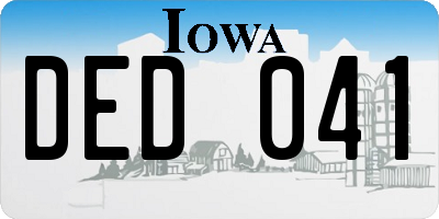 IA license plate DED041