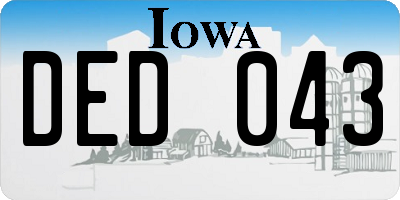 IA license plate DED043
