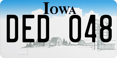 IA license plate DED048