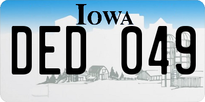IA license plate DED049