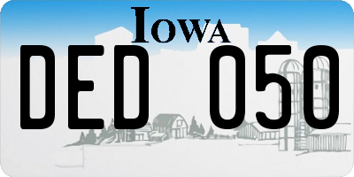 IA license plate DED050