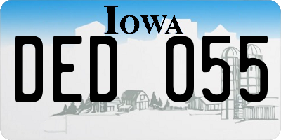 IA license plate DED055