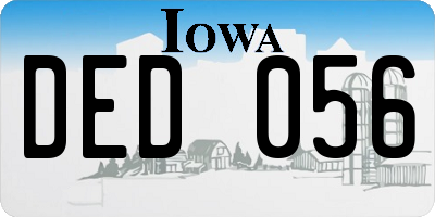IA license plate DED056