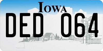 IA license plate DED064