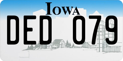 IA license plate DED079