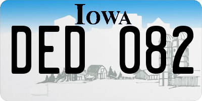 IA license plate DED082