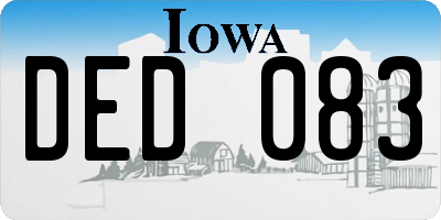 IA license plate DED083