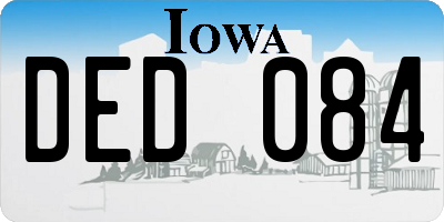 IA license plate DED084