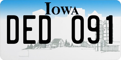IA license plate DED091