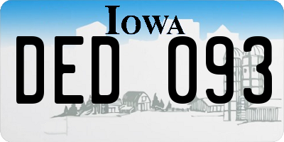 IA license plate DED093