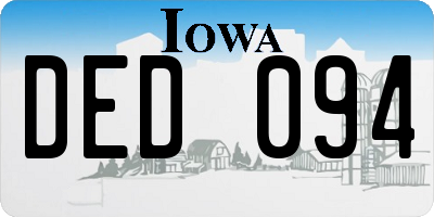 IA license plate DED094