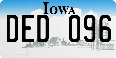 IA license plate DED096