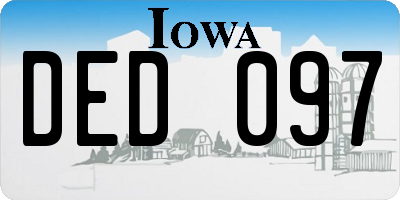 IA license plate DED097
