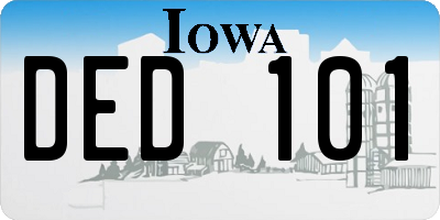 IA license plate DED101