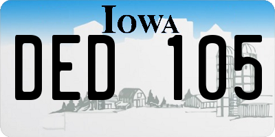IA license plate DED105