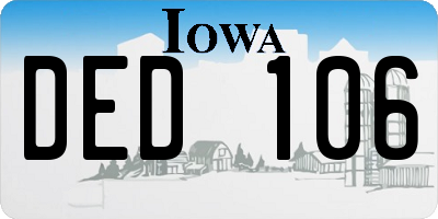 IA license plate DED106