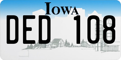 IA license plate DED108