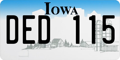 IA license plate DED115