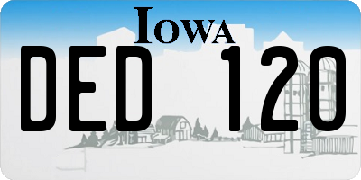IA license plate DED120