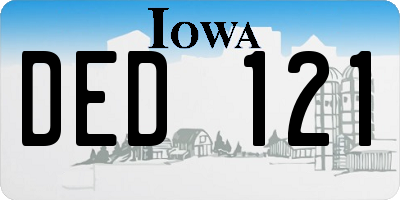 IA license plate DED121