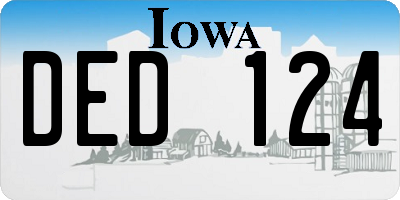 IA license plate DED124