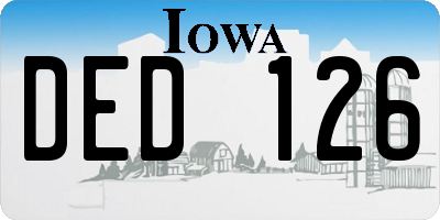IA license plate DED126