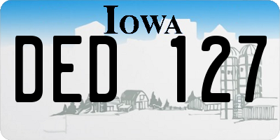 IA license plate DED127
