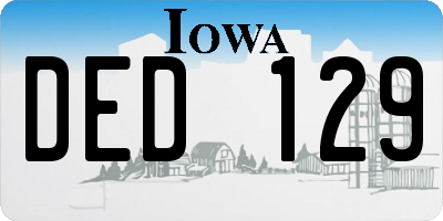 IA license plate DED129