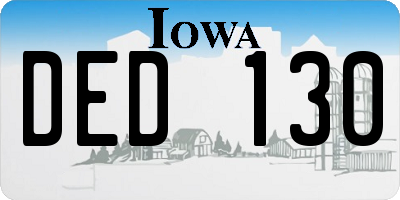 IA license plate DED130