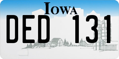 IA license plate DED131