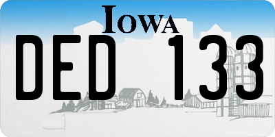 IA license plate DED133