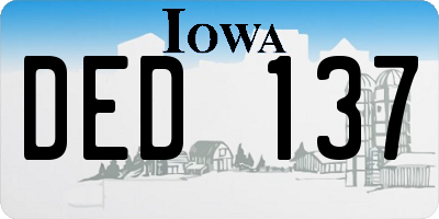 IA license plate DED137