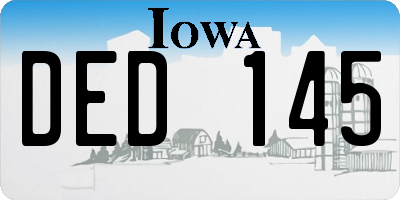 IA license plate DED145