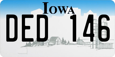IA license plate DED146