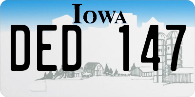 IA license plate DED147