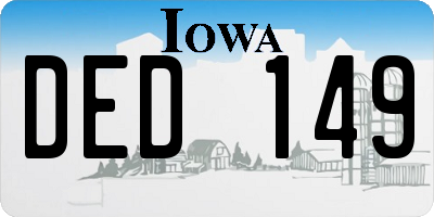 IA license plate DED149