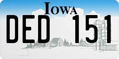 IA license plate DED151